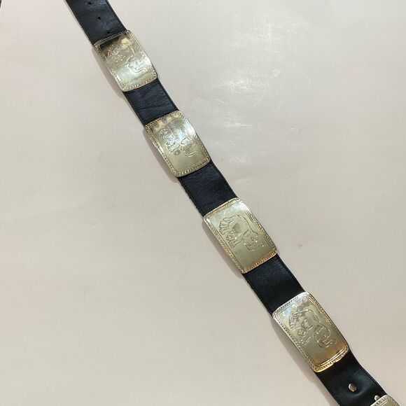 Streets Ahead Concho Black Belt with Tone Silver Elephants Accents Leather - Picture 3 of 16